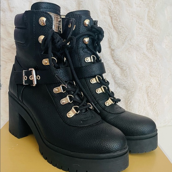 guess canaly platform combat boot